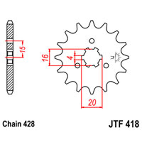 JT JT Gear Box Sprockets G/B 418-15 KAW